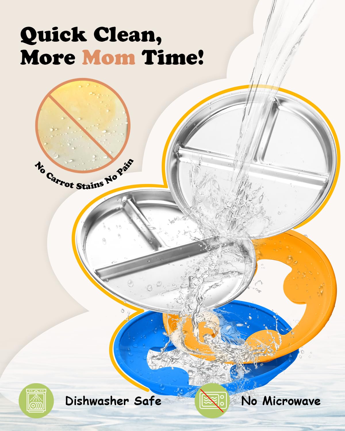 Bakpoco three-section plate encourages variety and balanced eating for kids.