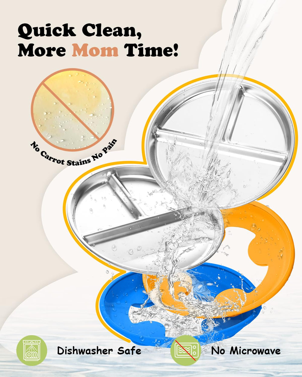 Bakpoco three-section plate encourages variety and balanced eating for kids.