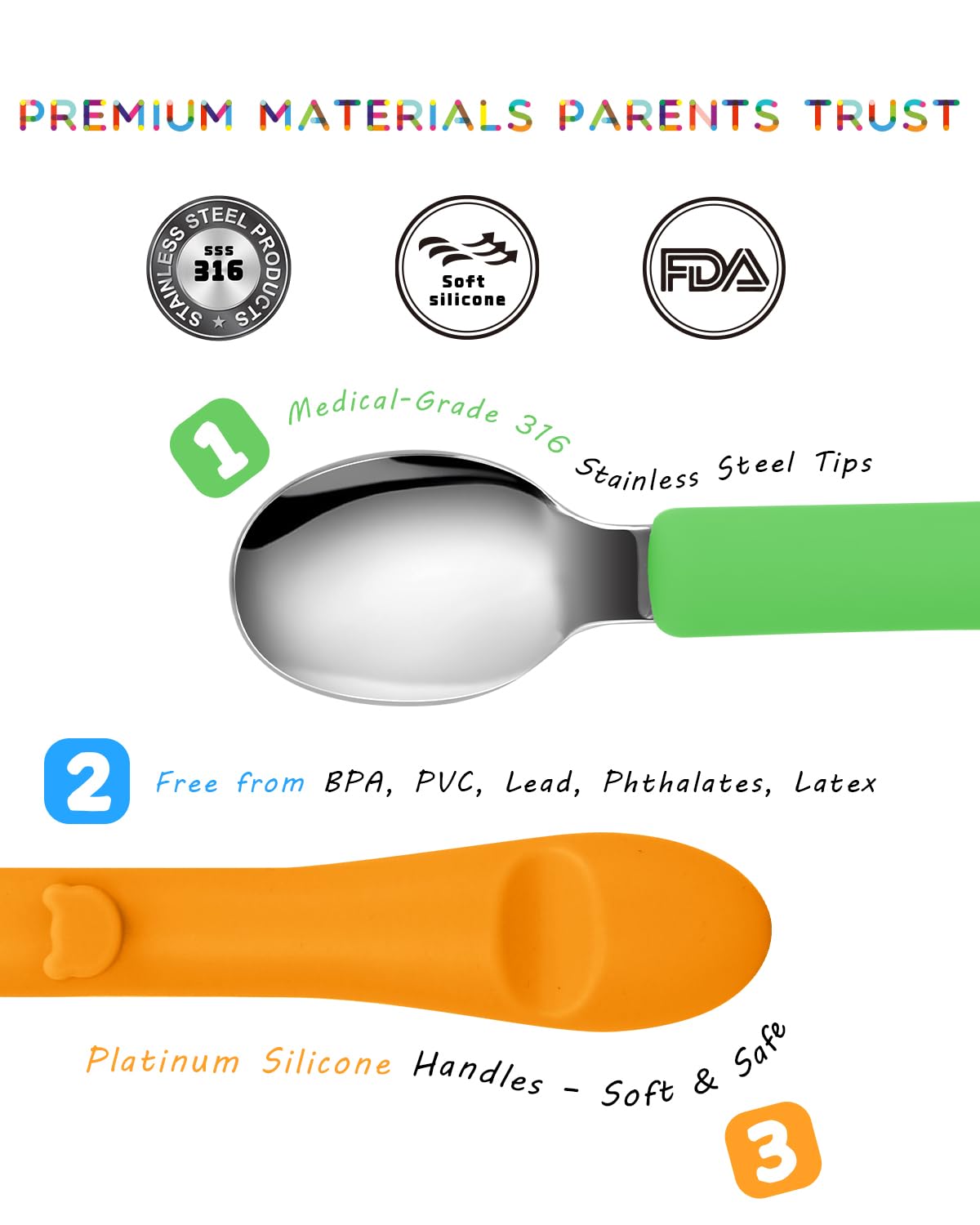 Bakpoco 316 stainless steel forks and spoons for durable meals
