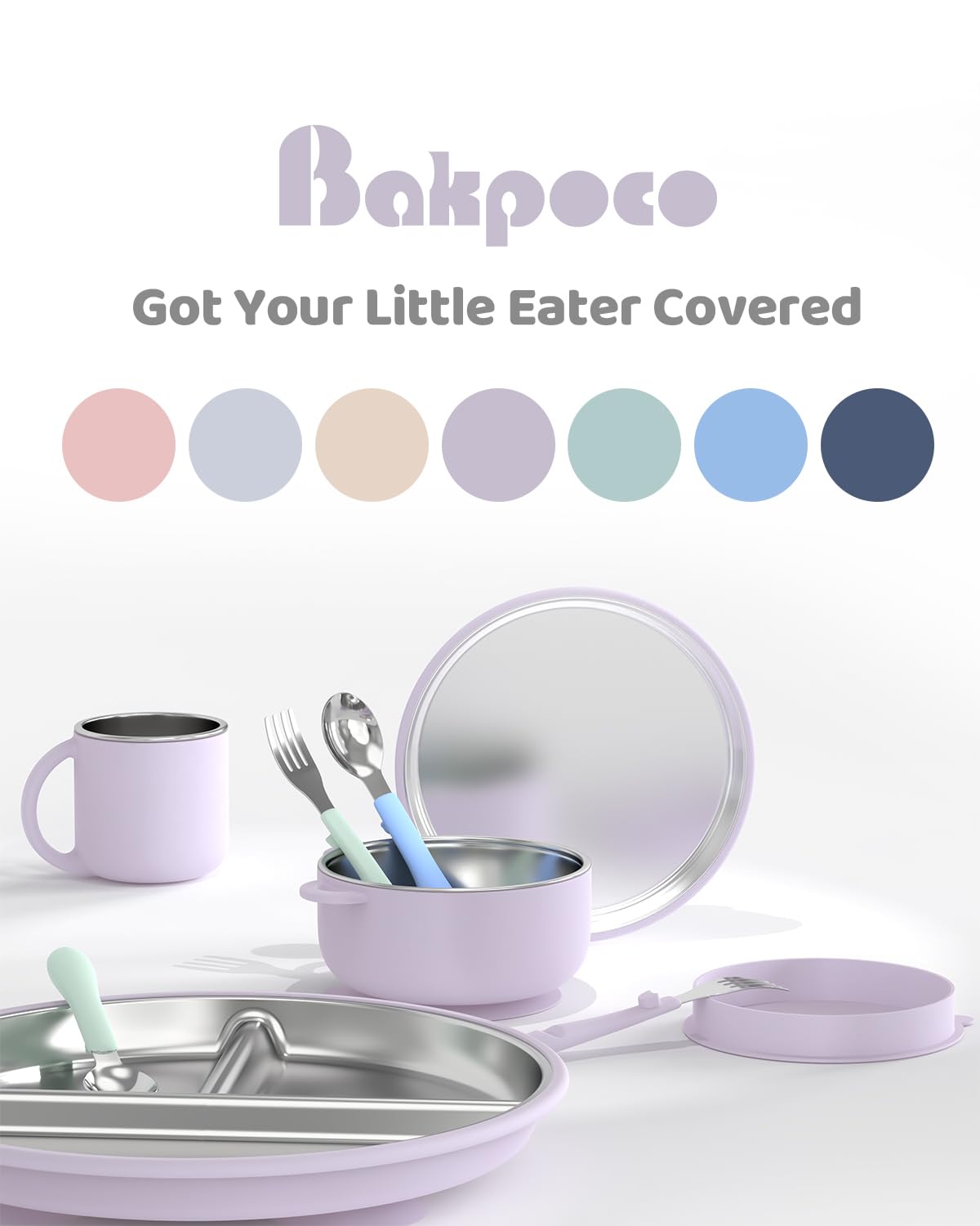 Bakpoco unbreakable toddler plate designed to withstand drops while growing with child