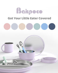 Bakpoco unbreakable toddler plate designed to withstand drops while growing with child