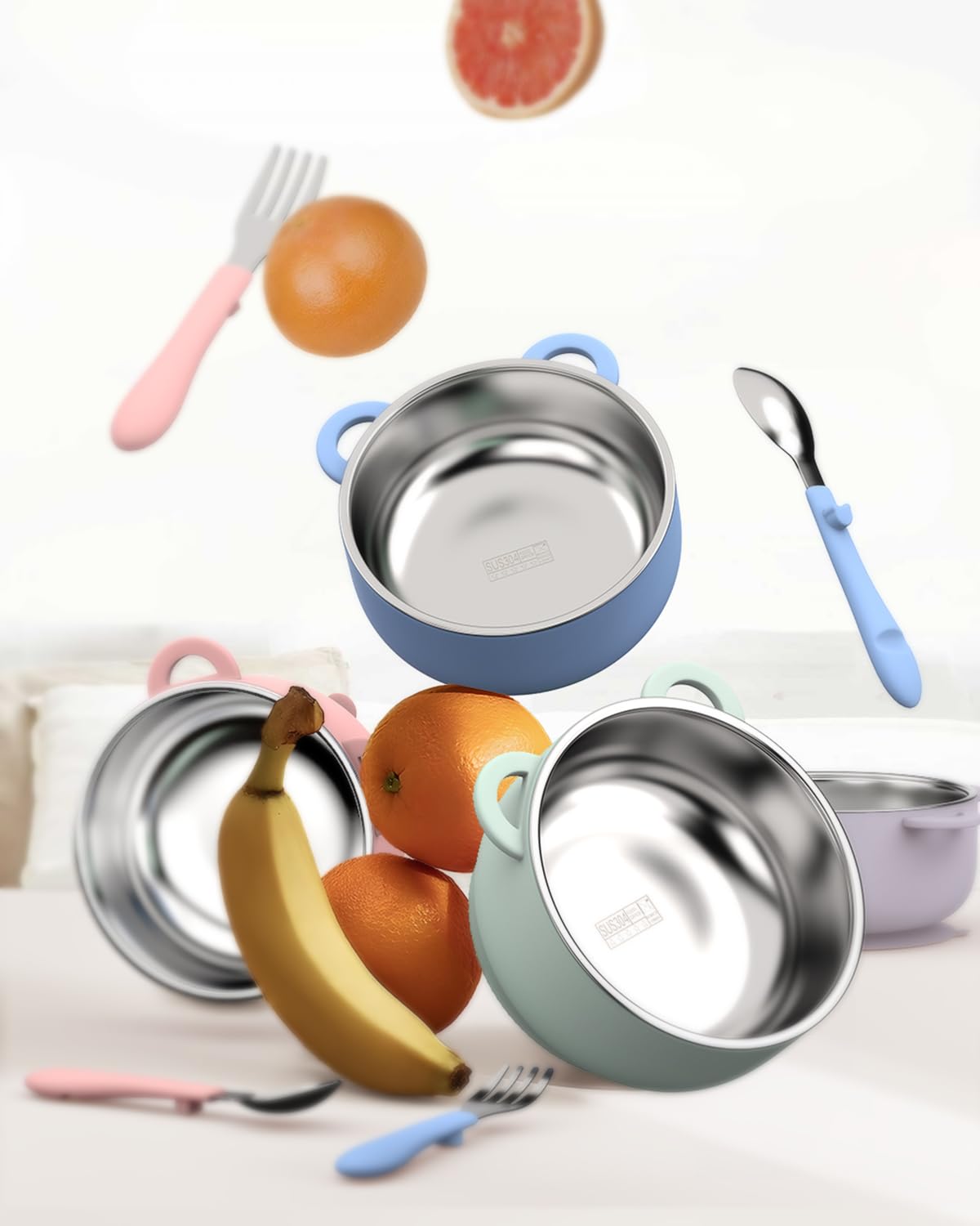 Bakpoco stackable bowls save cabinet space for busy families.