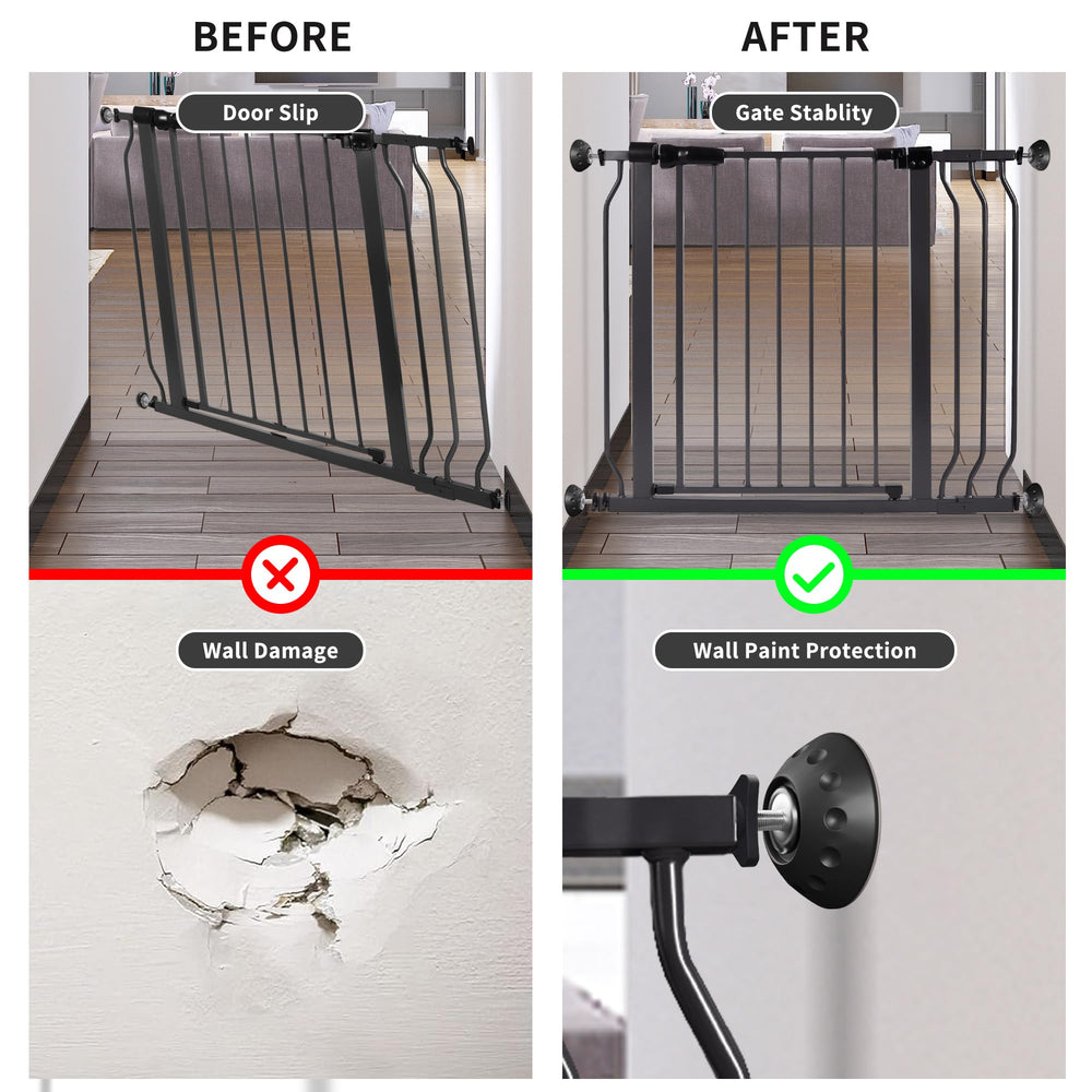 BalanceFrom soft rubber back protects doorways during pet and child gate use