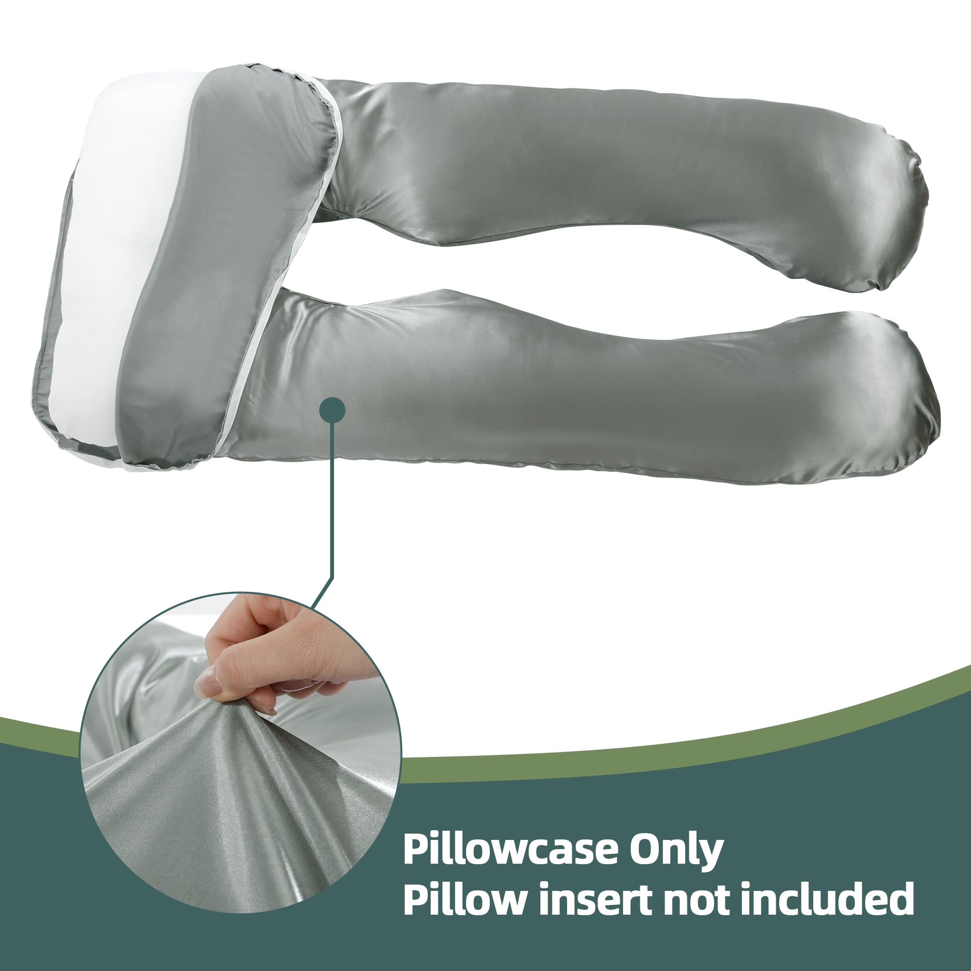 BALAPET pregnancy pillow cover hidden zip detail provides secure, tangle-free pillow access