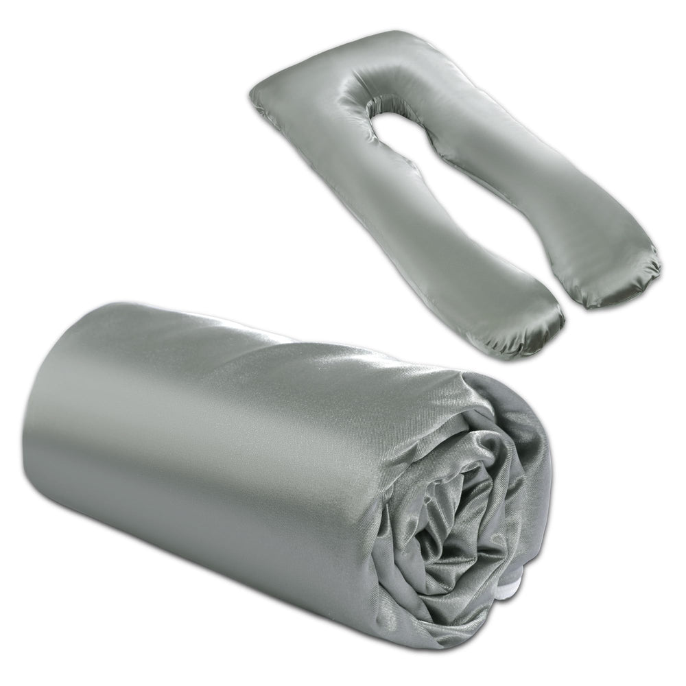 BALAPET Silky Satin Pillow Cover dark-grey close-up shows smooth texture for comfortable sleep