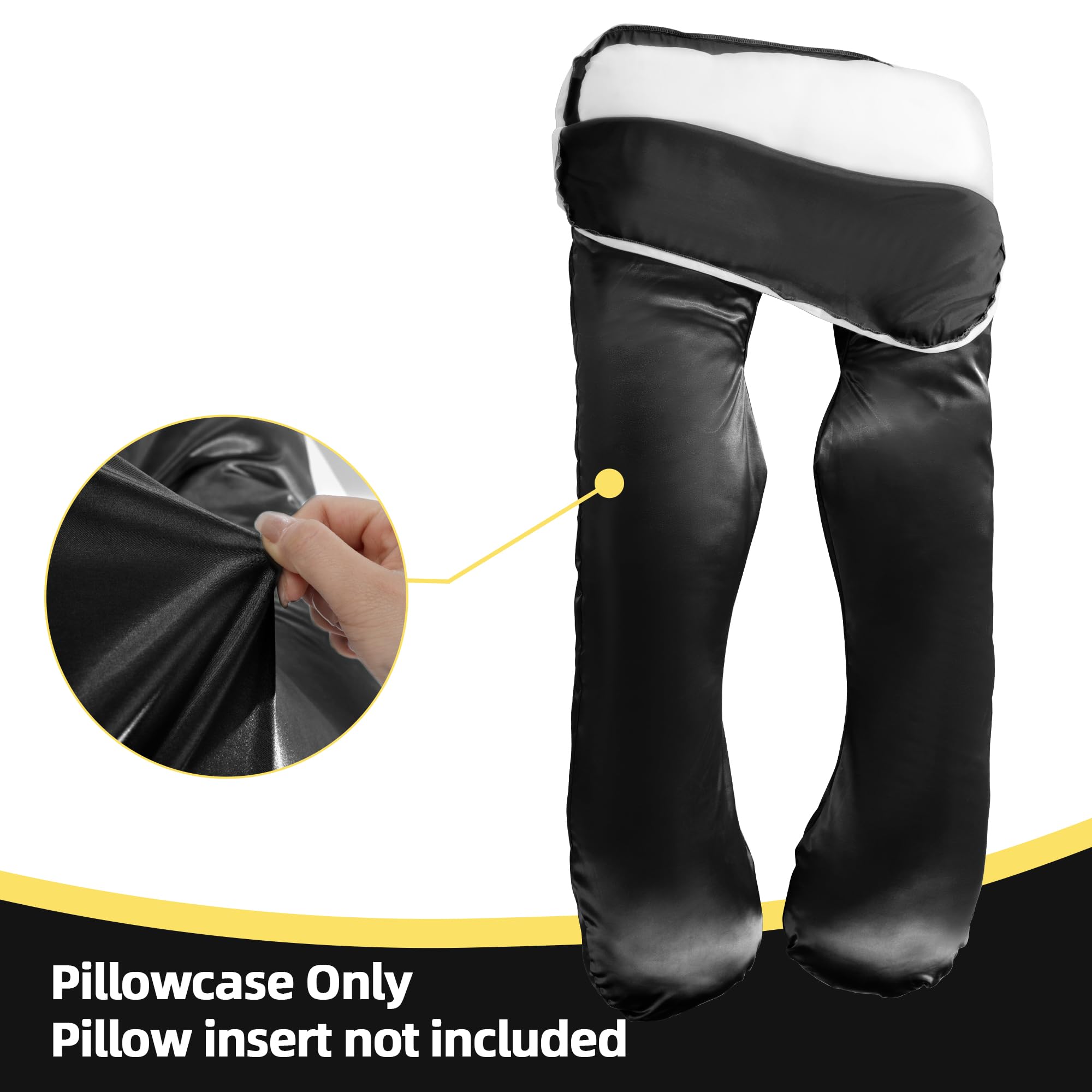 BALAPET Silky Satin pillowcase on a U-shaped pillow demonstrates secure fit.