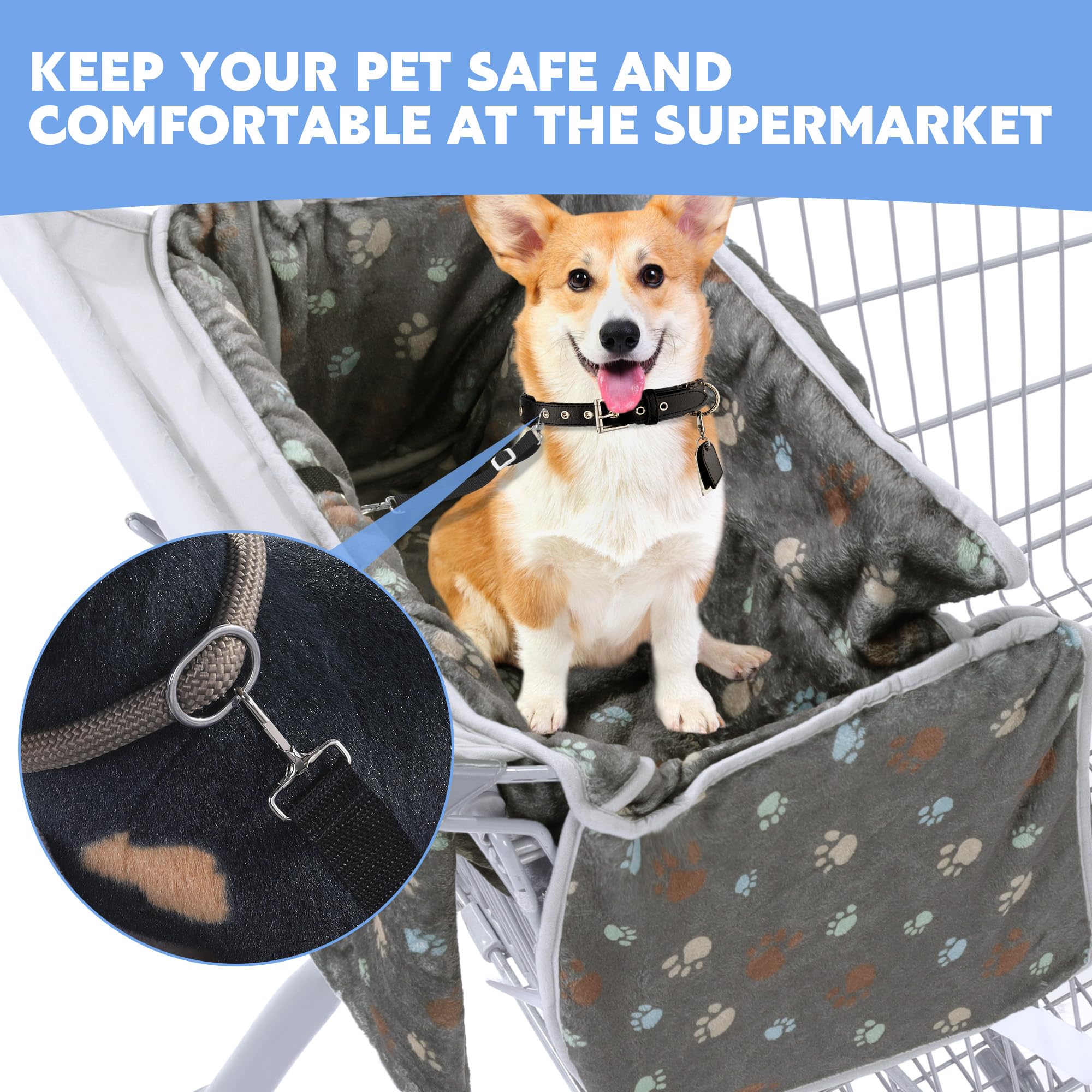 BALAPET Soft Velvet cart cover carabiner clip helps prevent wandering