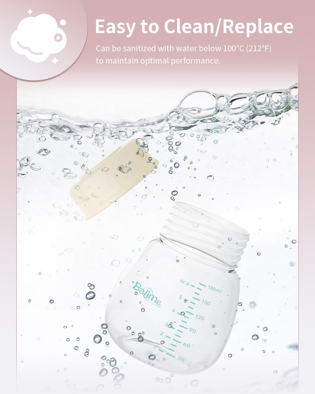 BALIME 6oz bottle leak-proof design keeps milk secure during transport