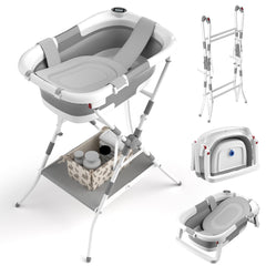 BALLA BALEIN baby bathtub with stand in use for ergonomic, comfortable bath time.