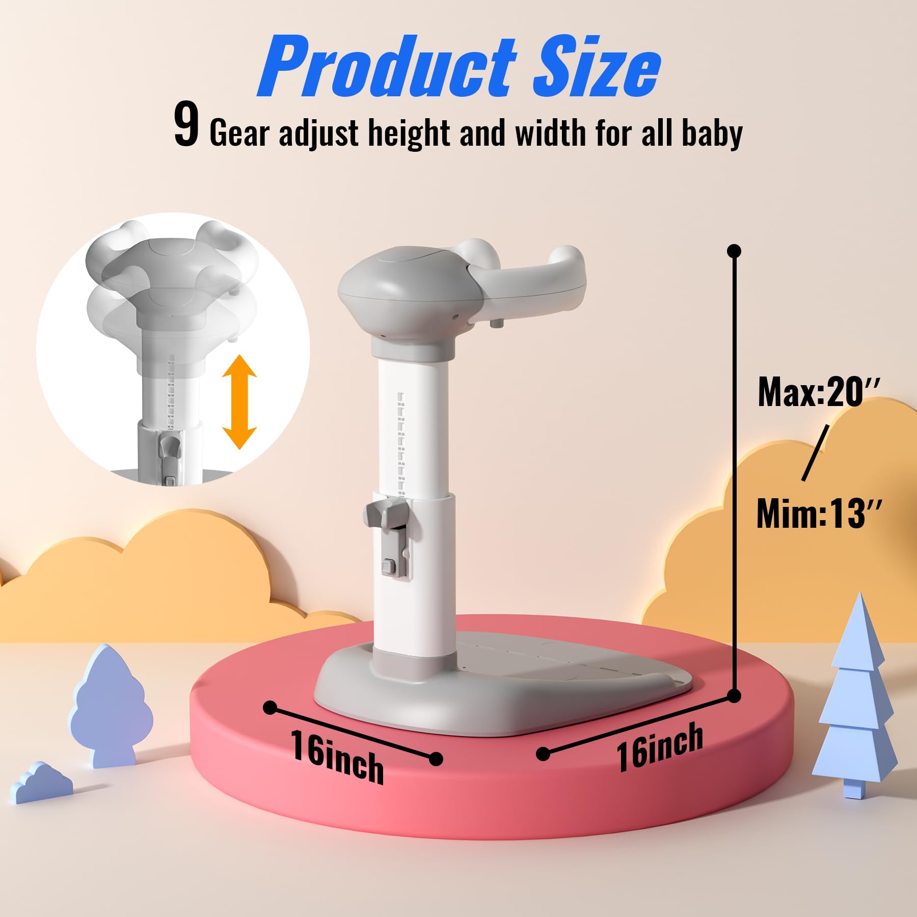 Balla Balein anti-slip base ensures stable bath time on slippery floors.