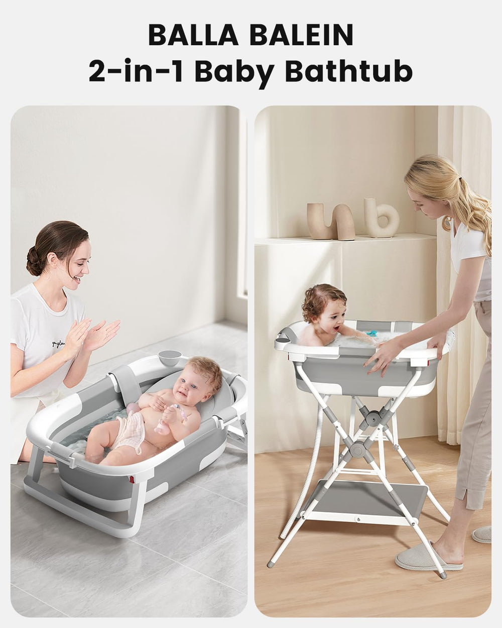 BALLA BALEIN collapsible tub shown for compact storage and quick setup.