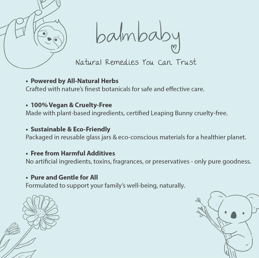 BALM! Baby Teething Oil Rub bottle with dropper for precise dosing.