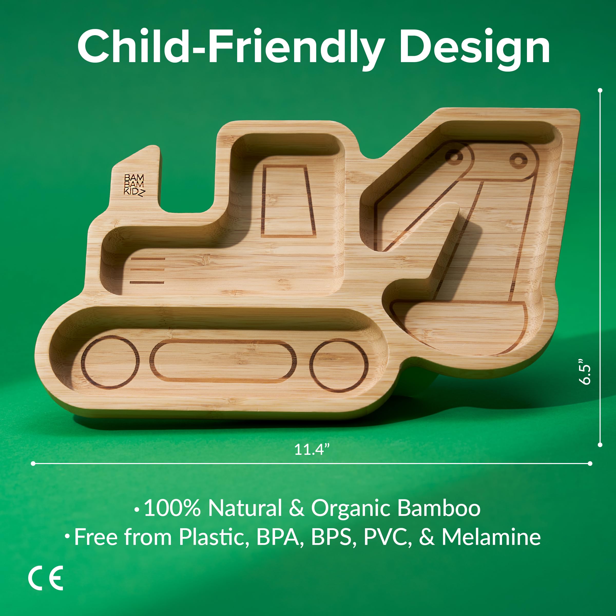 BamBamKidz bamboo divided suction plate colors highlight playful kid-friendly design