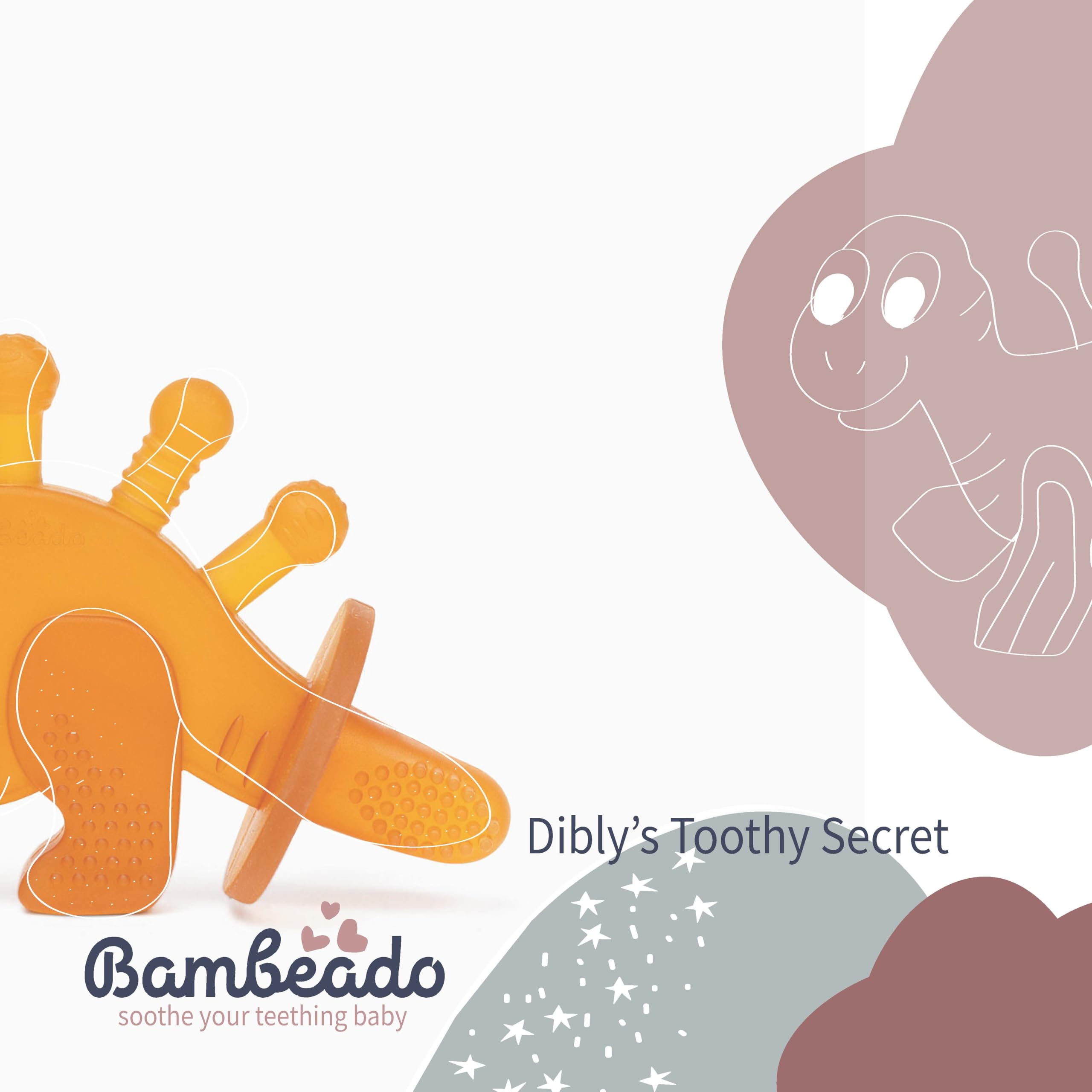Bambeado Dibly in-hand use demonstrates safe, portable teething comfort on the go.
