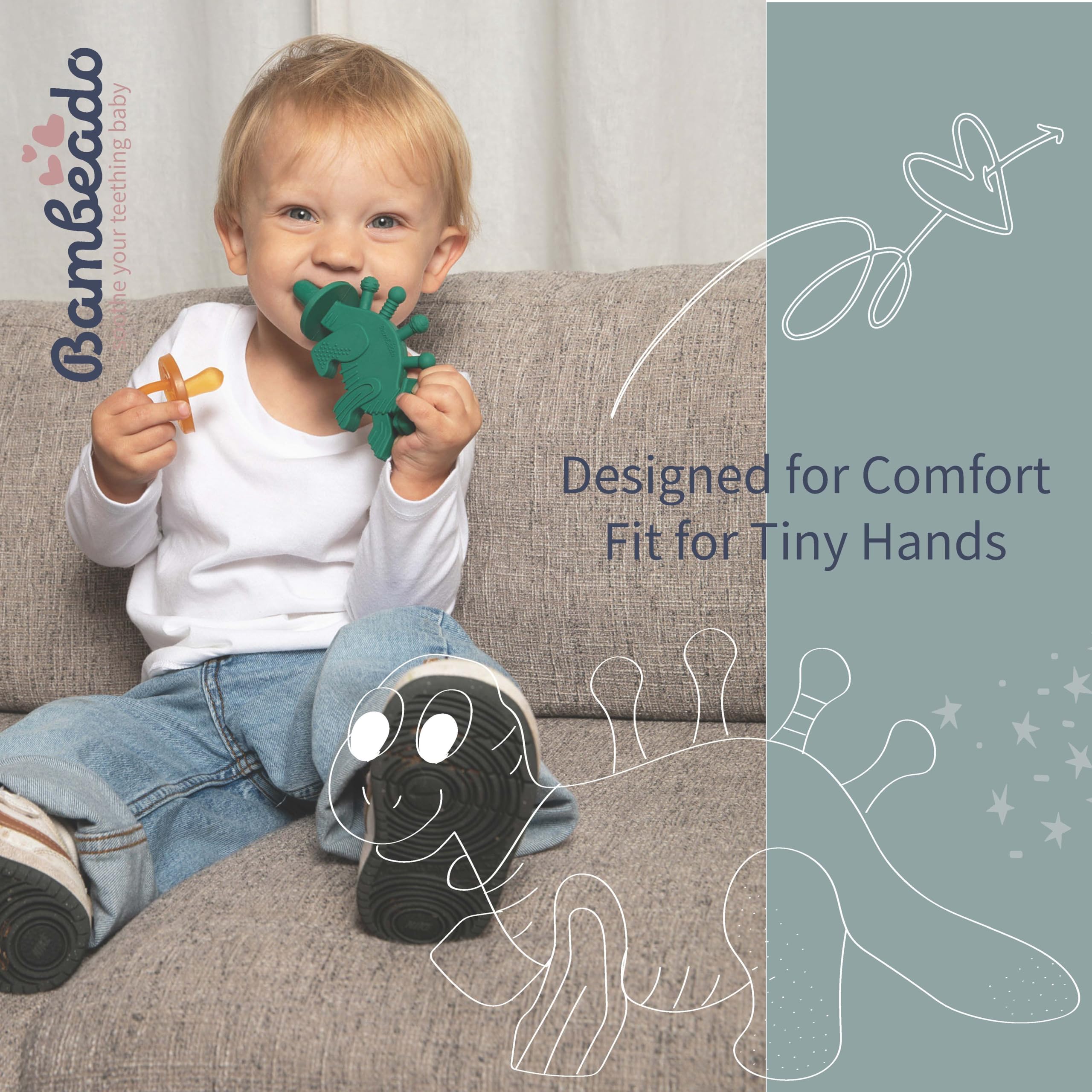 Natural rubber closeup highlighting safe, durable teething material for early comfort