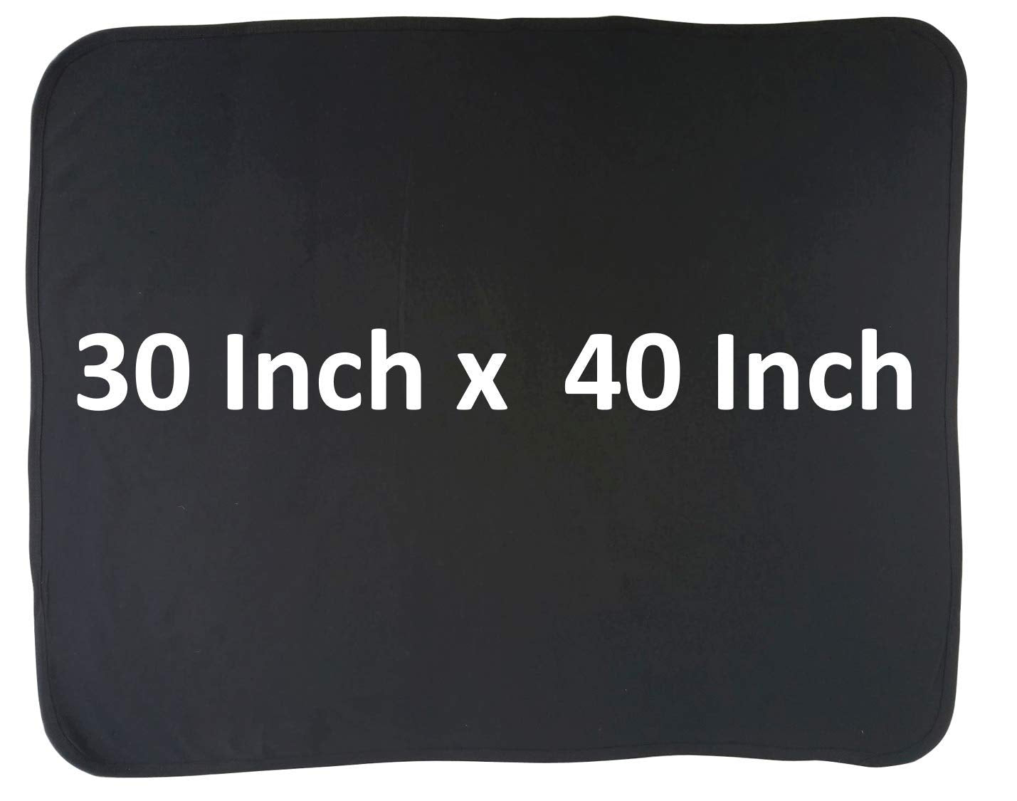 Bambini baby black blanket folded flat for compact travel and storage.