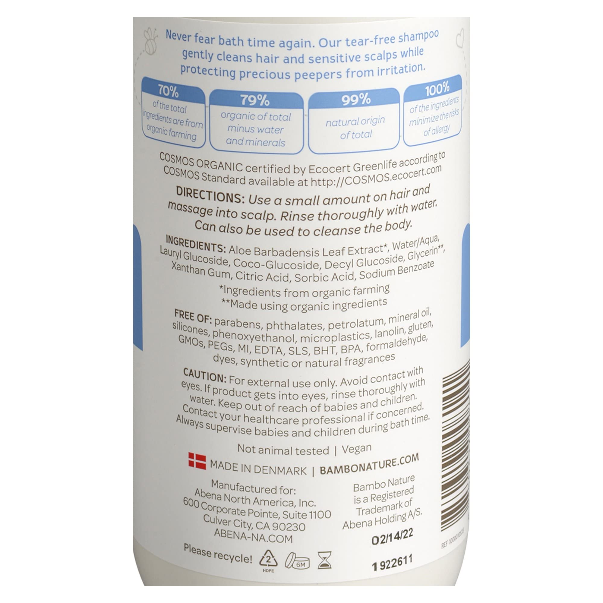 Bambo Nature Tear Clear Shampoo in bath time use for gentle cleansing.