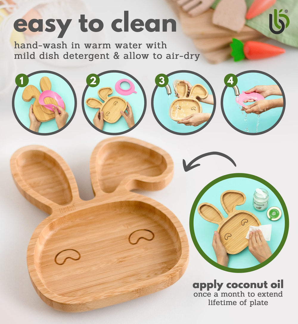 Bamboo Bamboo baby bunny plate durability bamboo proves long-lasting for busy families.