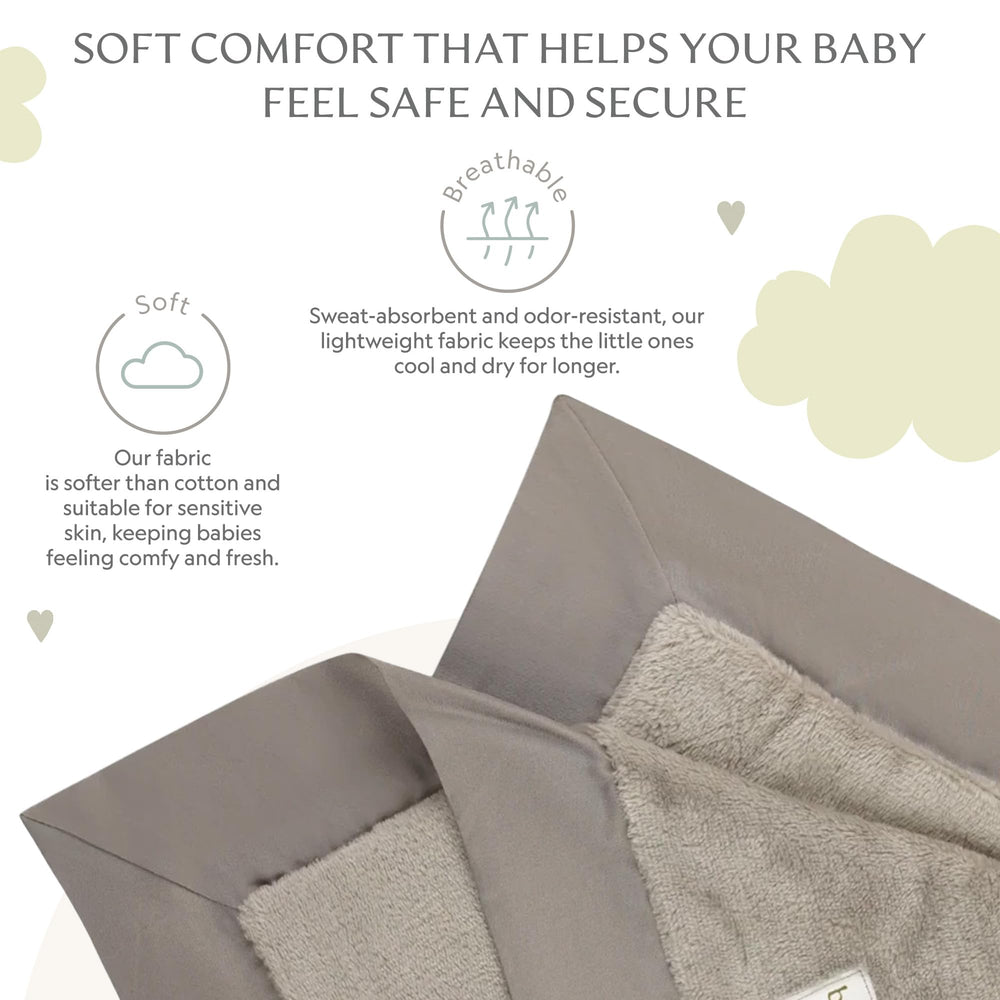 Bamboo Little compact 16x16 gray security blanket ideal for on-the-go comforting.
