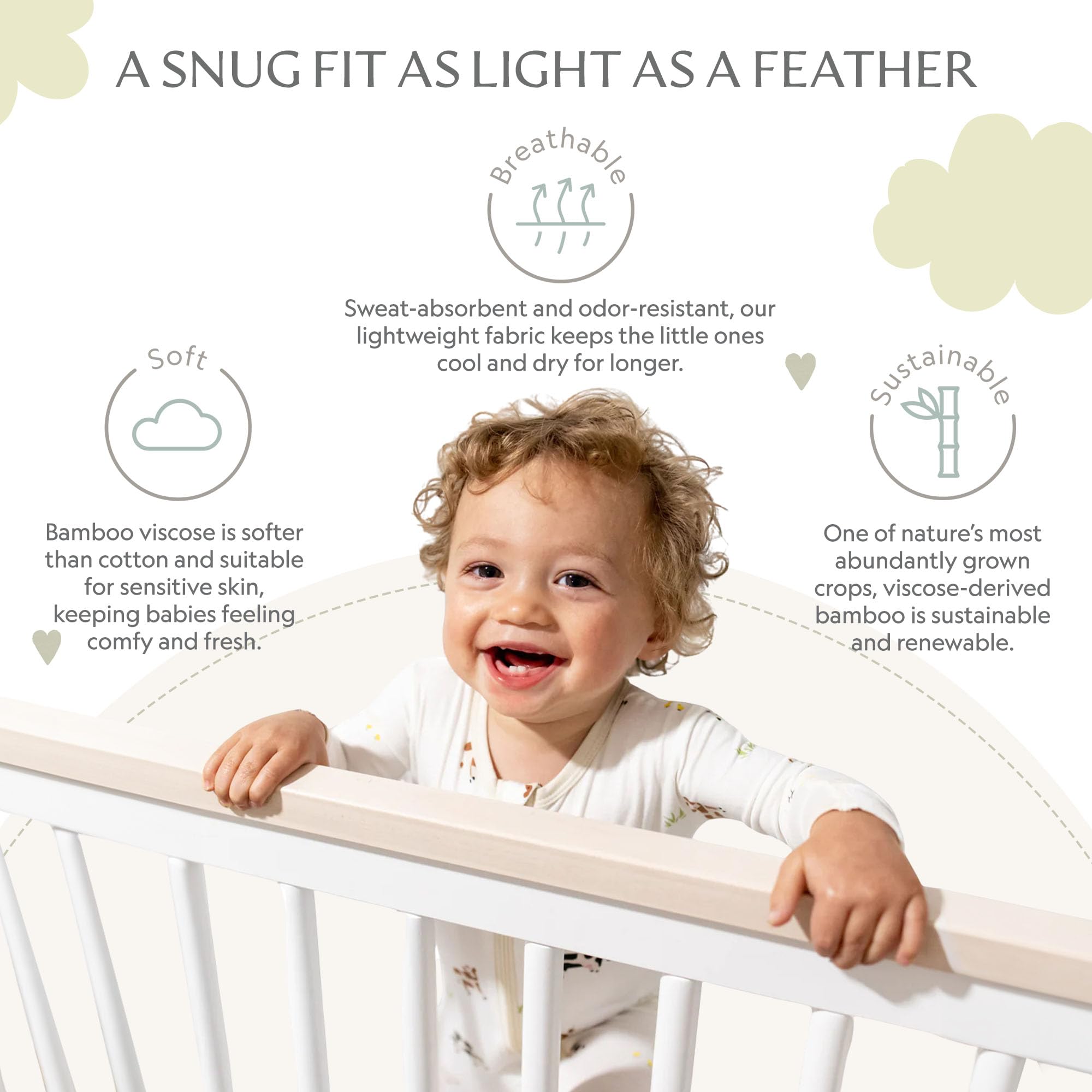 Bamboo Little foldover mittens prevent scratching while baby sleeps