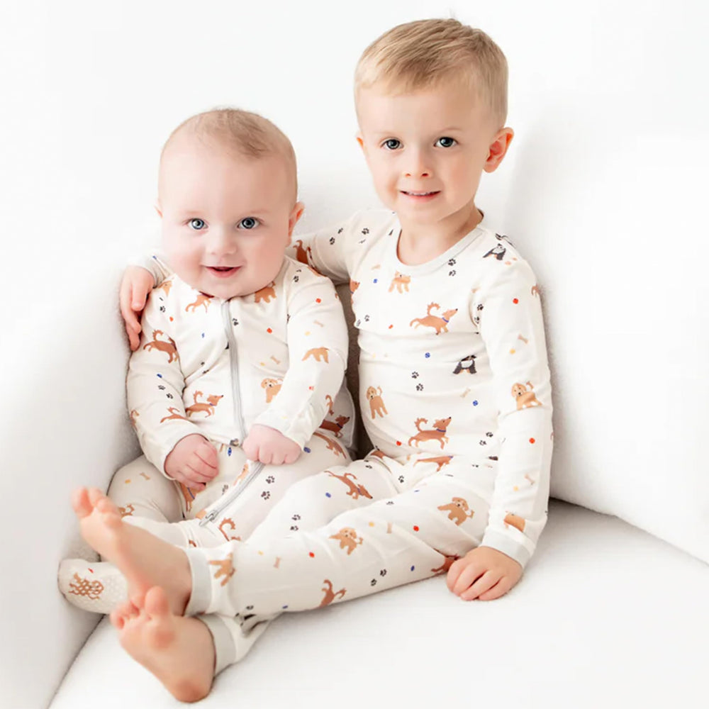 Bamboo Little footie pajamas arrive gift-ready for new parents.