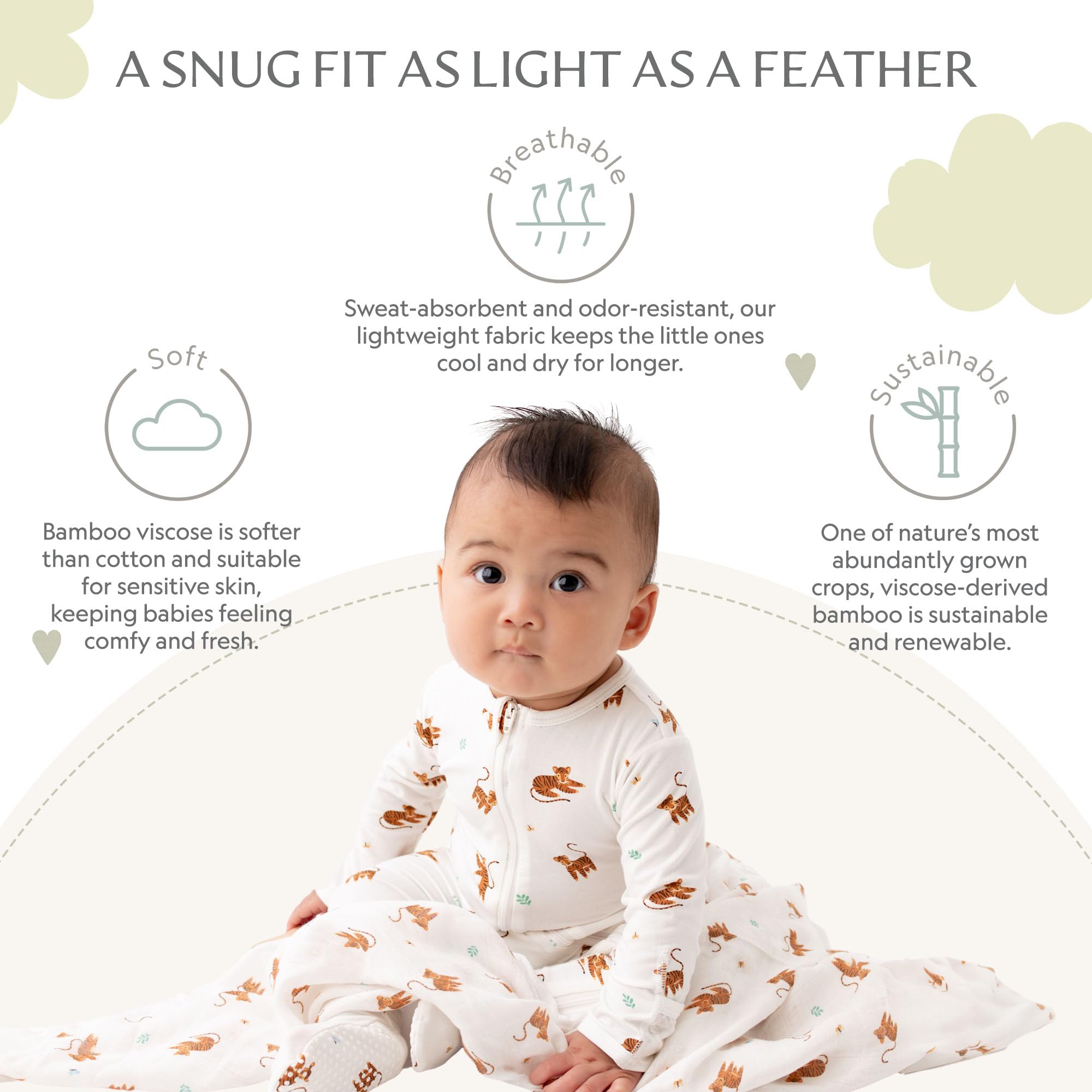 Bamboo Little grip-dotted footies help babies grip and move safely