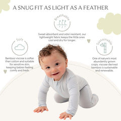 Bamboo Little grip-dotted footies provide extra stability during early steps.