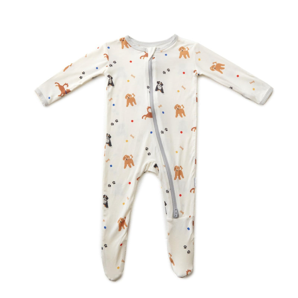 Bamboo Little Soft Baby Footie Pajamas closeup shows soft fabric for gentle baby comfort.