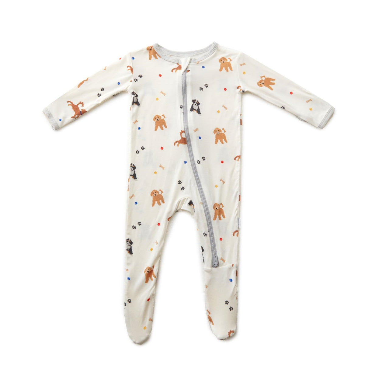 Bamboo Little Soft Baby Footie Pajamas closeup shows soft fabric for gentle baby comfort.