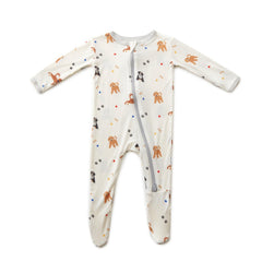 Bamboo Little Soft Baby Footie Pajamas closeup shows soft fabric for gentle baby comfort.