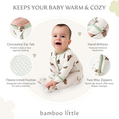 Bamboo Little fabric close-up reveals plush texture and skin-friendly softness.