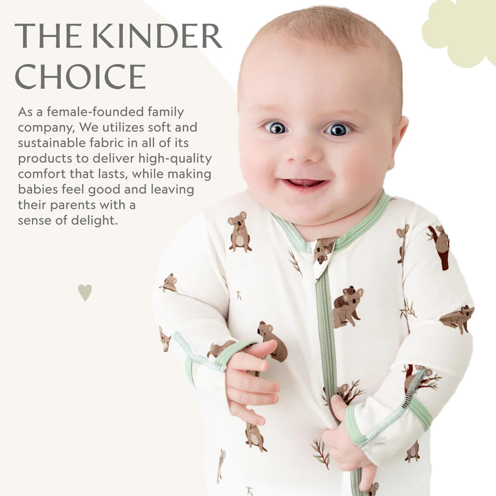 Bamboo Little baby resting in footie emphasizes cozy all-day wear.