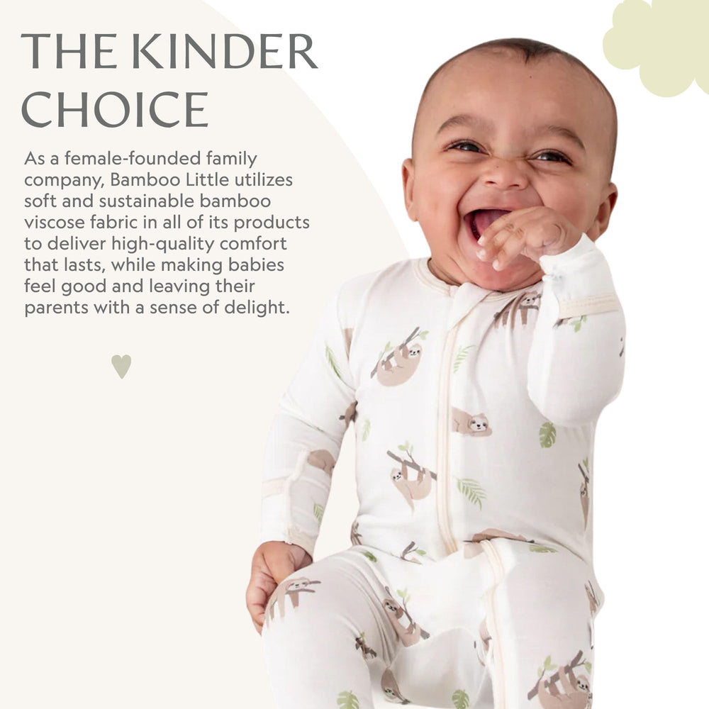 Bamboo Little sloth print keeps baby cozy during naps