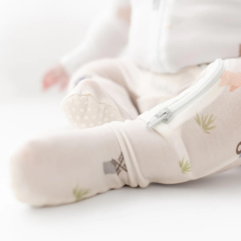 Bamboo Little size 0-3m footie aims for a snug, comfy newborn fit.