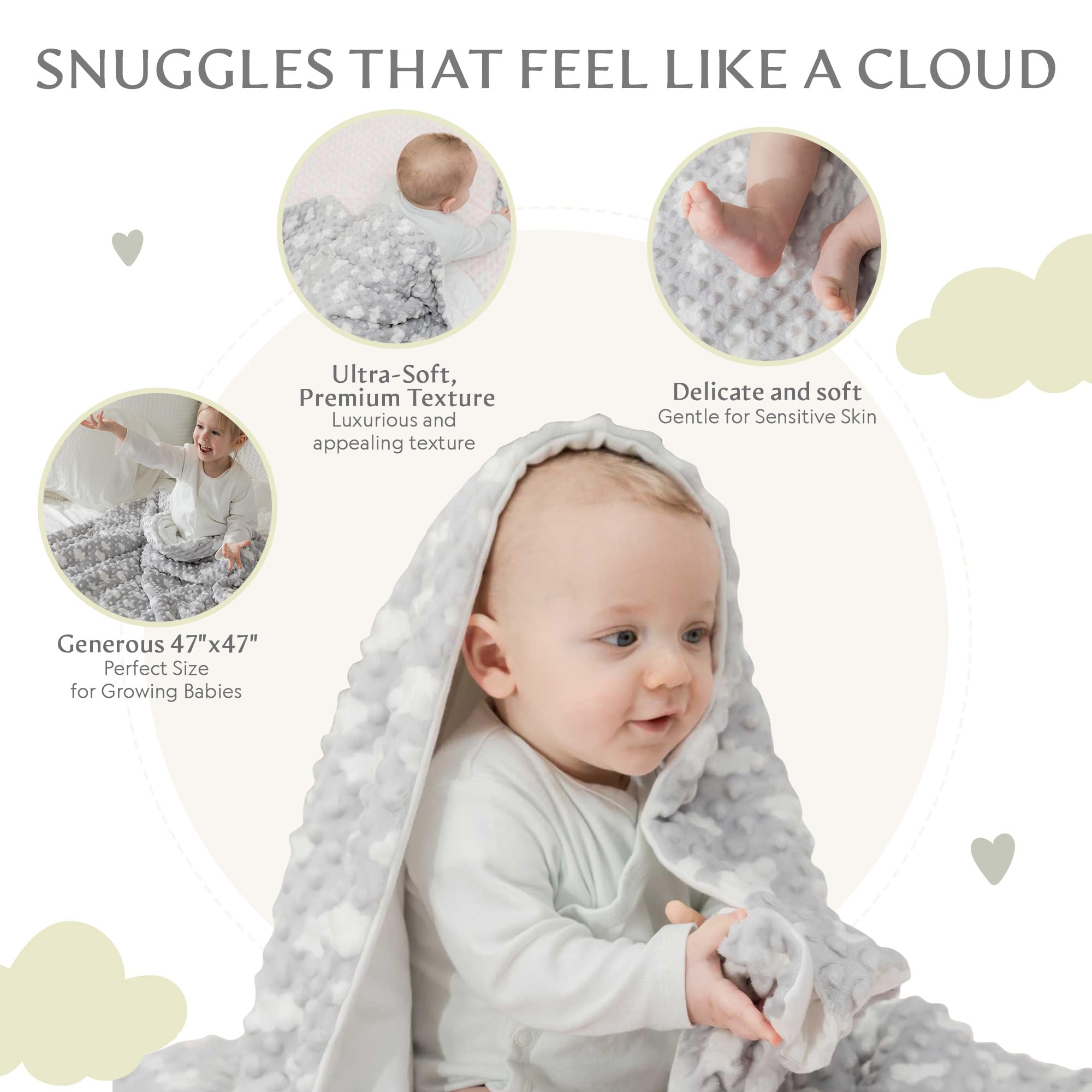 Bamboo Little Ultra-Soft Blanket laid for tummy time, gentle warmth