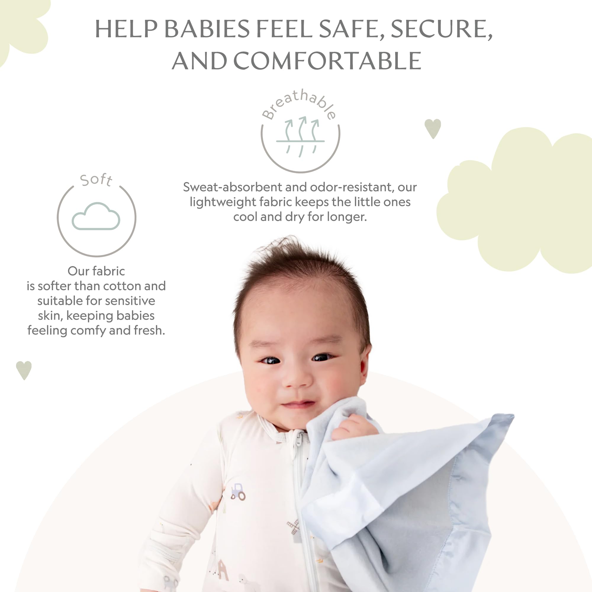 Bamboo Little Ultra-Soft Lovey blue nap-time use demonstrates comforting cuddliness for babies.