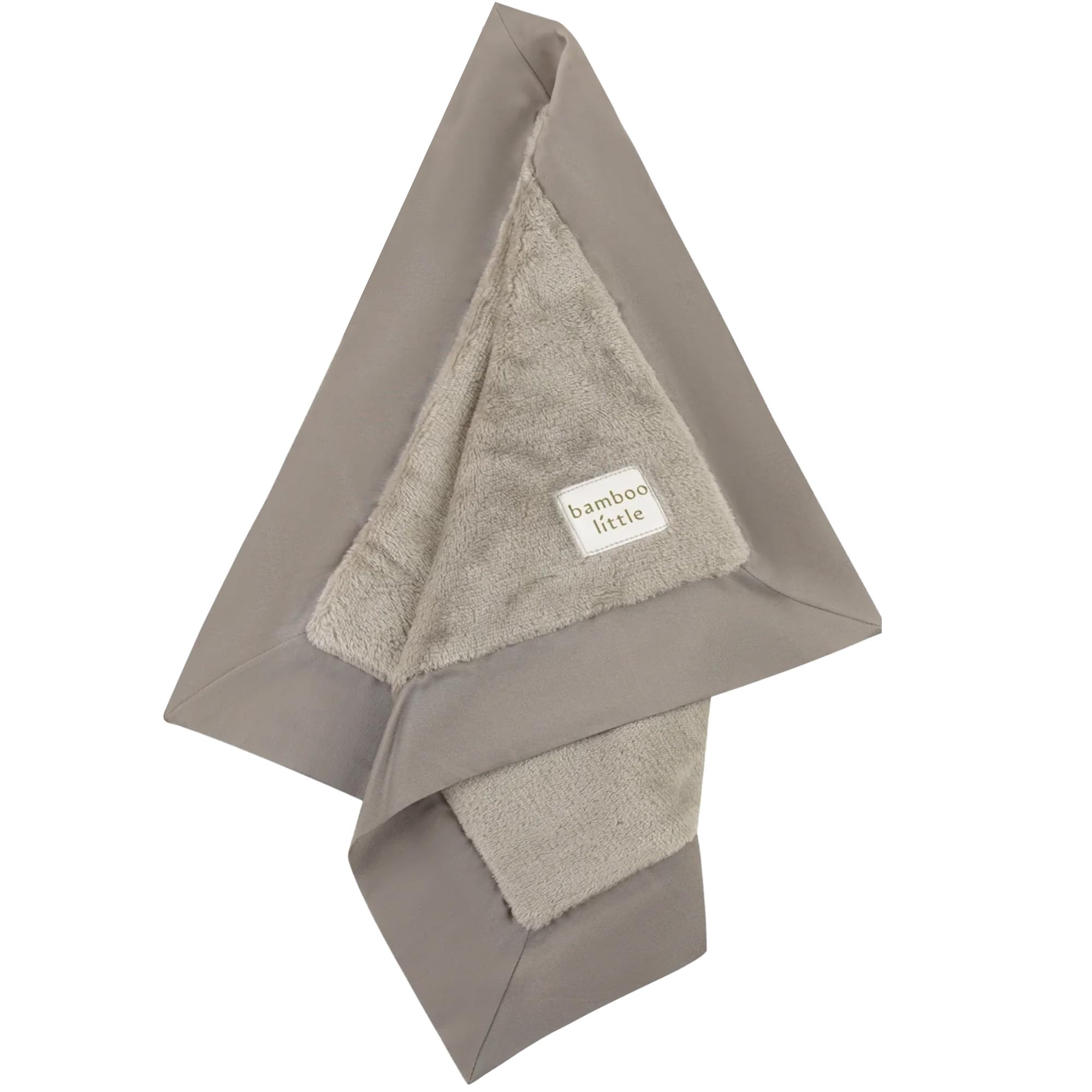 Bamboo Little ultra-soft lovey plush blanket gray close-up shows cloud-like texture for cozy cuddles.
