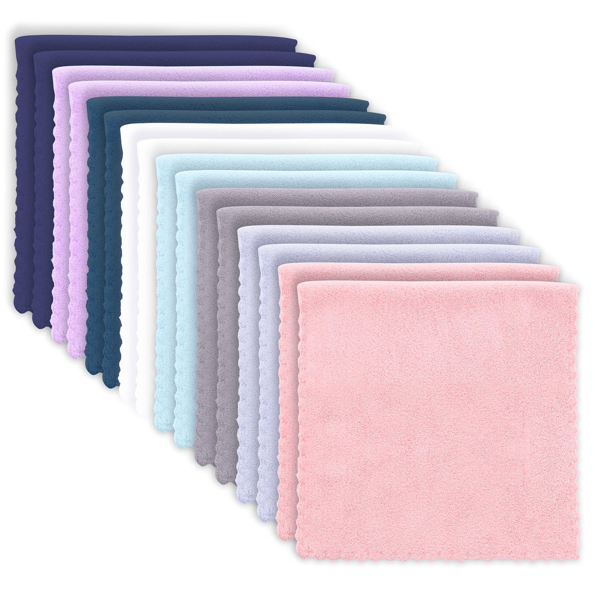 Bamboo Queen 16-pack washcloths 20x10 showing soft microfiber texture for gentle newborn cleansing