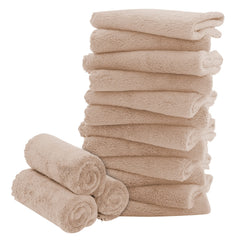 BAMBOO QUEEN 16-pack washcloths close-up, coral fleece softness for newborn skin care