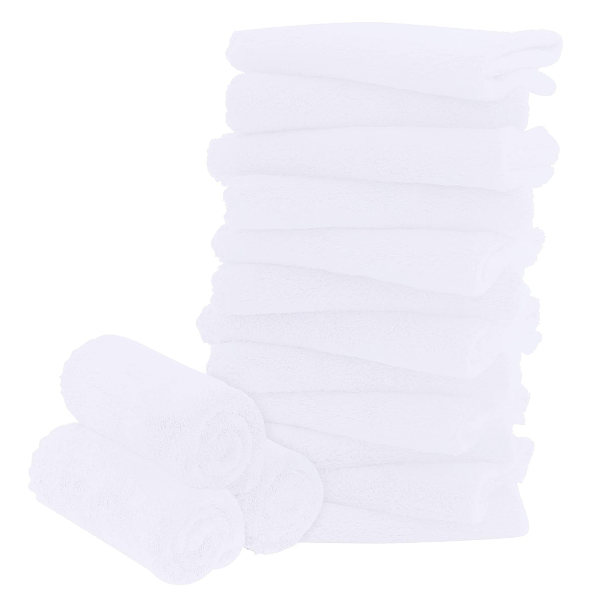 Bamboo Queen 16-pack baby washcloths 10x10 inches offer gentle absorption for newborn bath time.