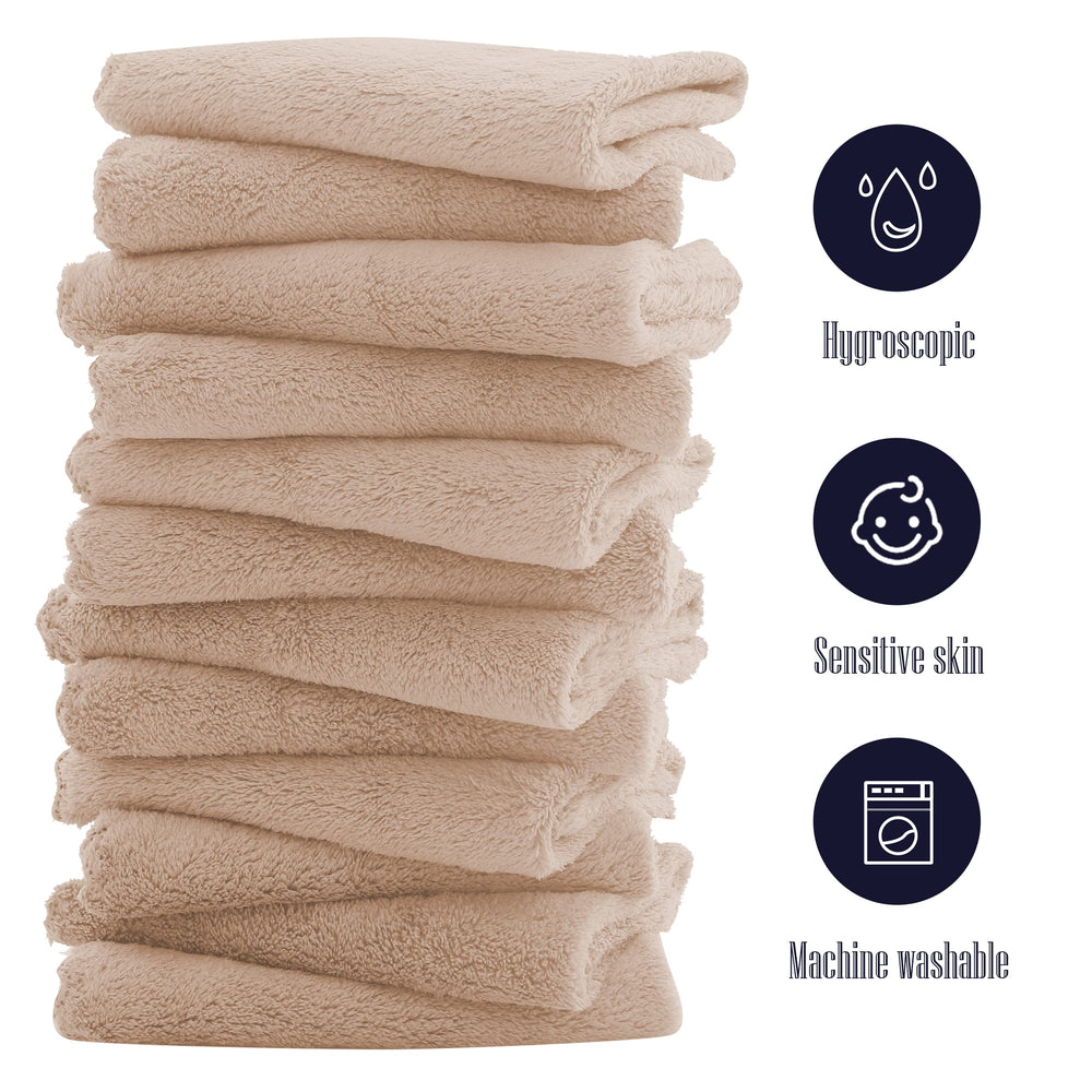 BAMBOO QUEEN coral fleece close-up shows ultra-soft fabric suitable for sensitive skin