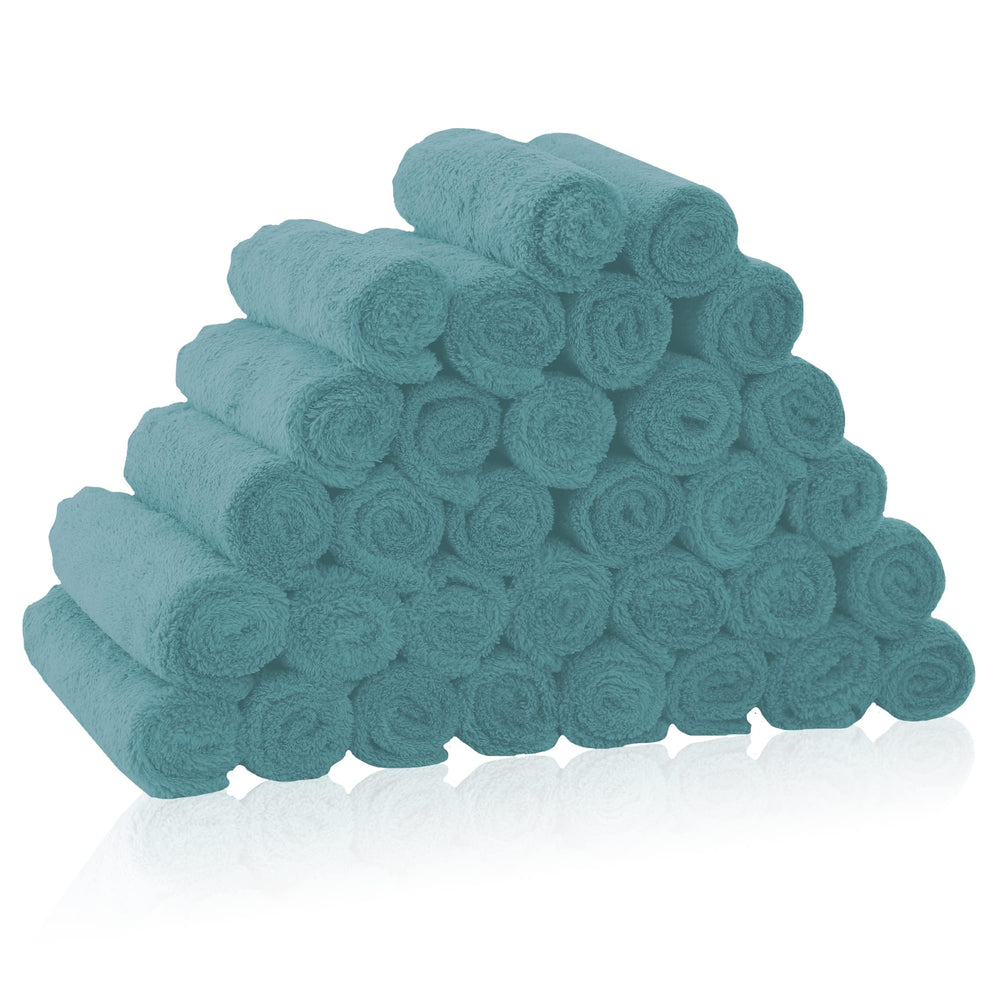 Bamboo Queen sensitive-skin friendly washcloths in teal promote breathable, comfortable cleanses.