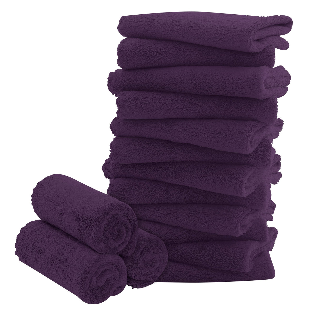 Bamboo Queen 16pack washcloths coral fleece soft and absorbent for gentle baby cleaning