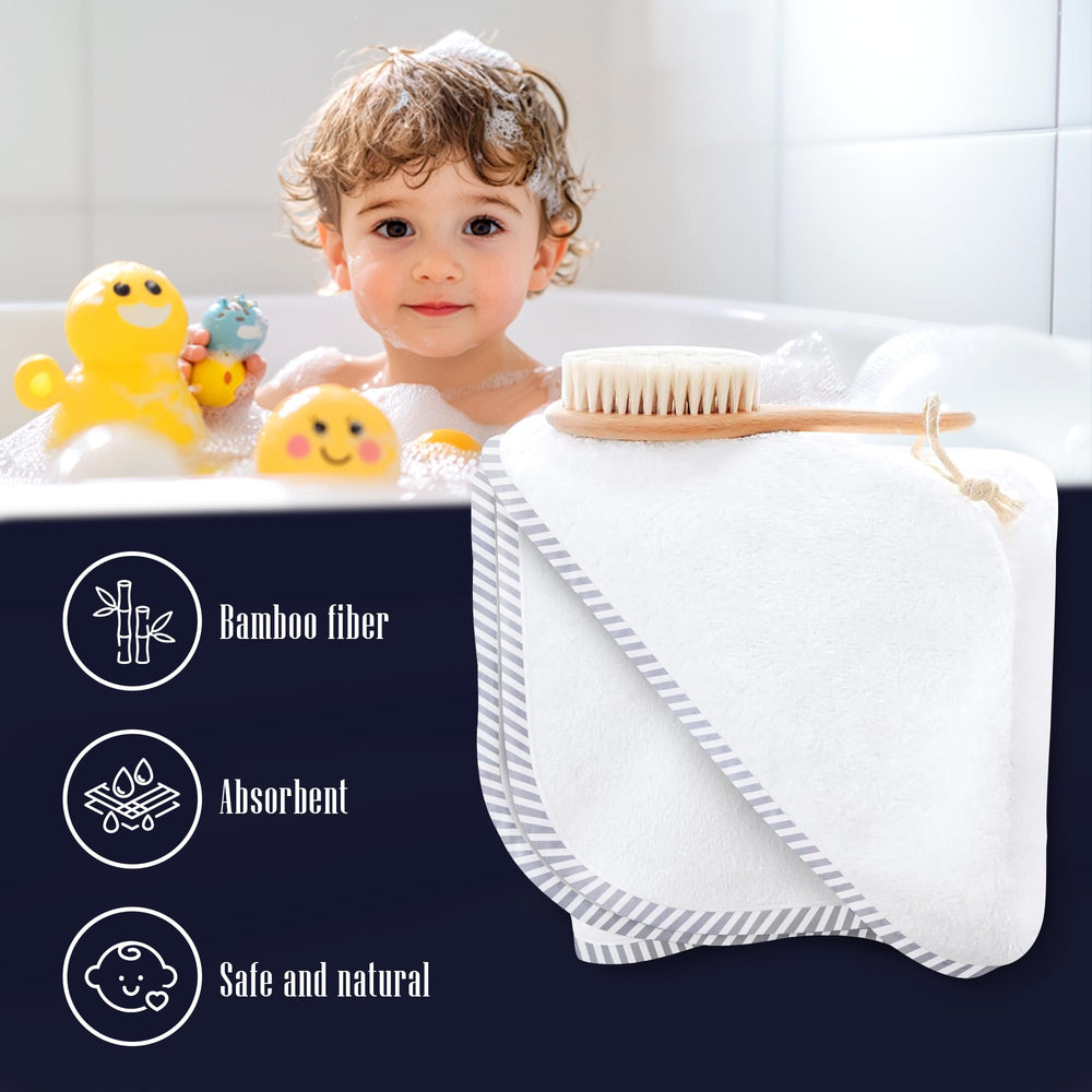 BAMBOO QUEEN 2-pack baby towels versatile bathing set
