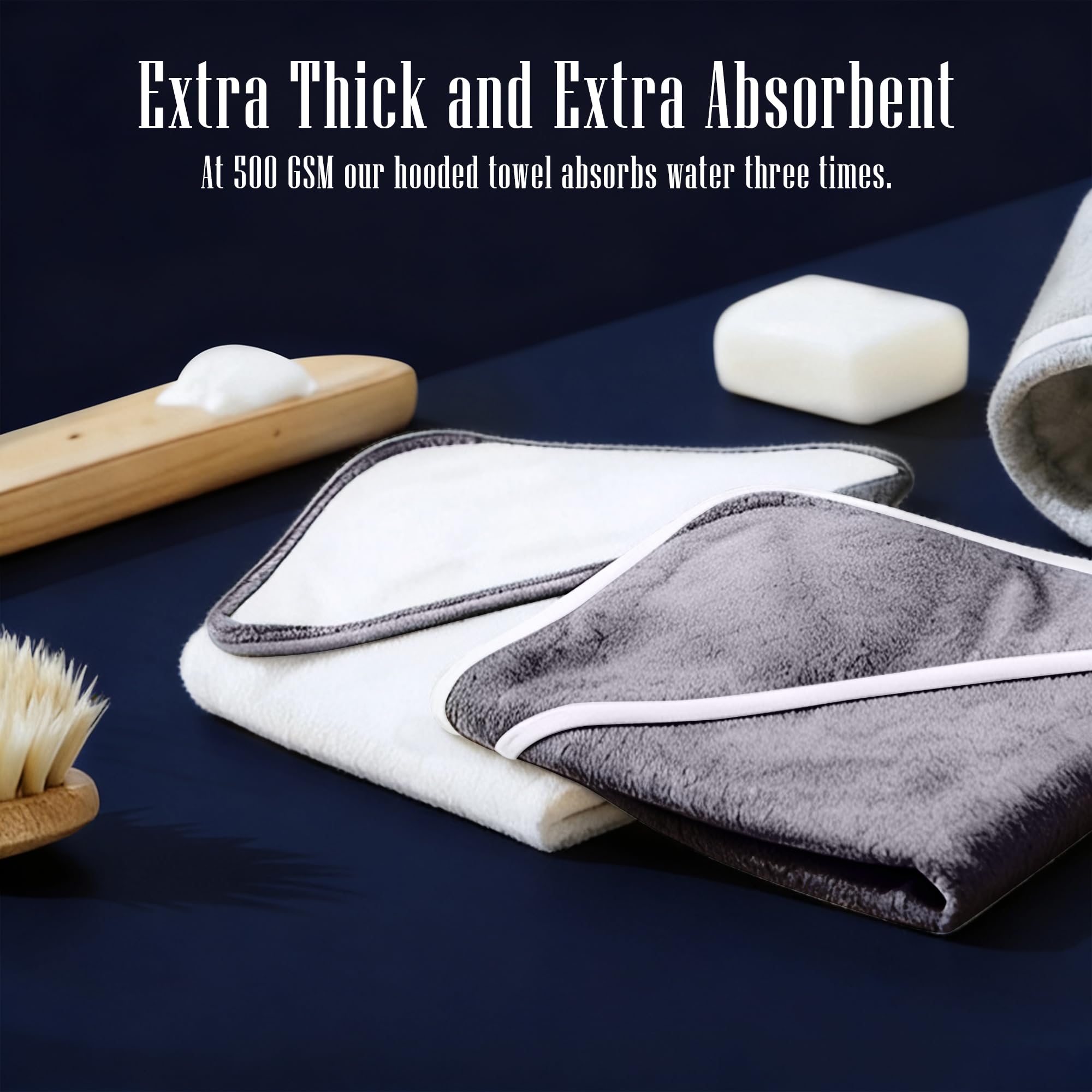 BAMBOO QUEEN bathroom scene shows spa-like moments with ultra-soft towel against baby skin