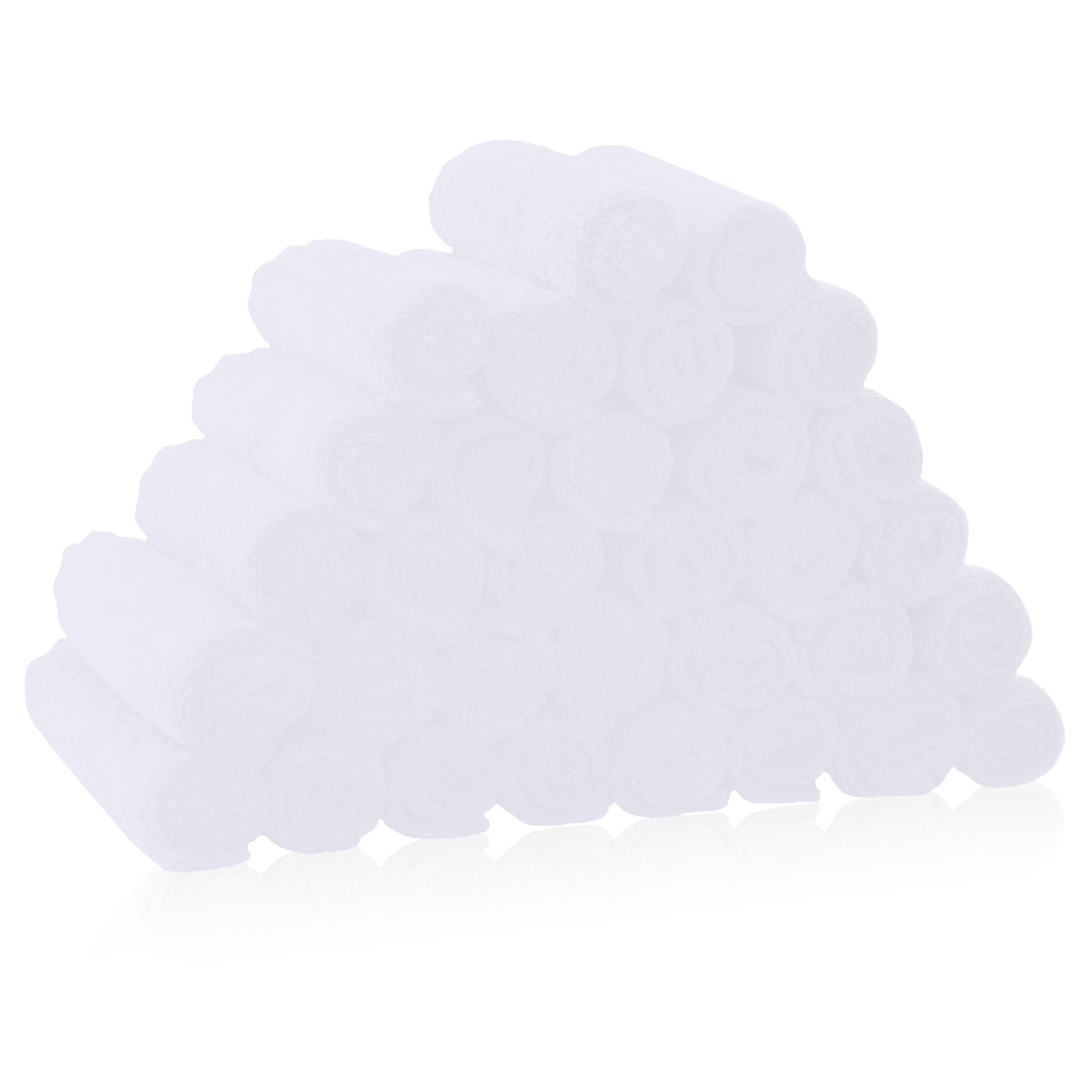 BAMBOO QUEEN 32-pack washcloths, 10x10 inches, gentle and highly absorbent for baby baths.