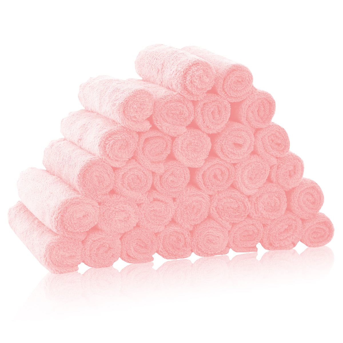 Bamboo Queen 32-pack baby washcloths pink coral fleece soft texture for newborns
