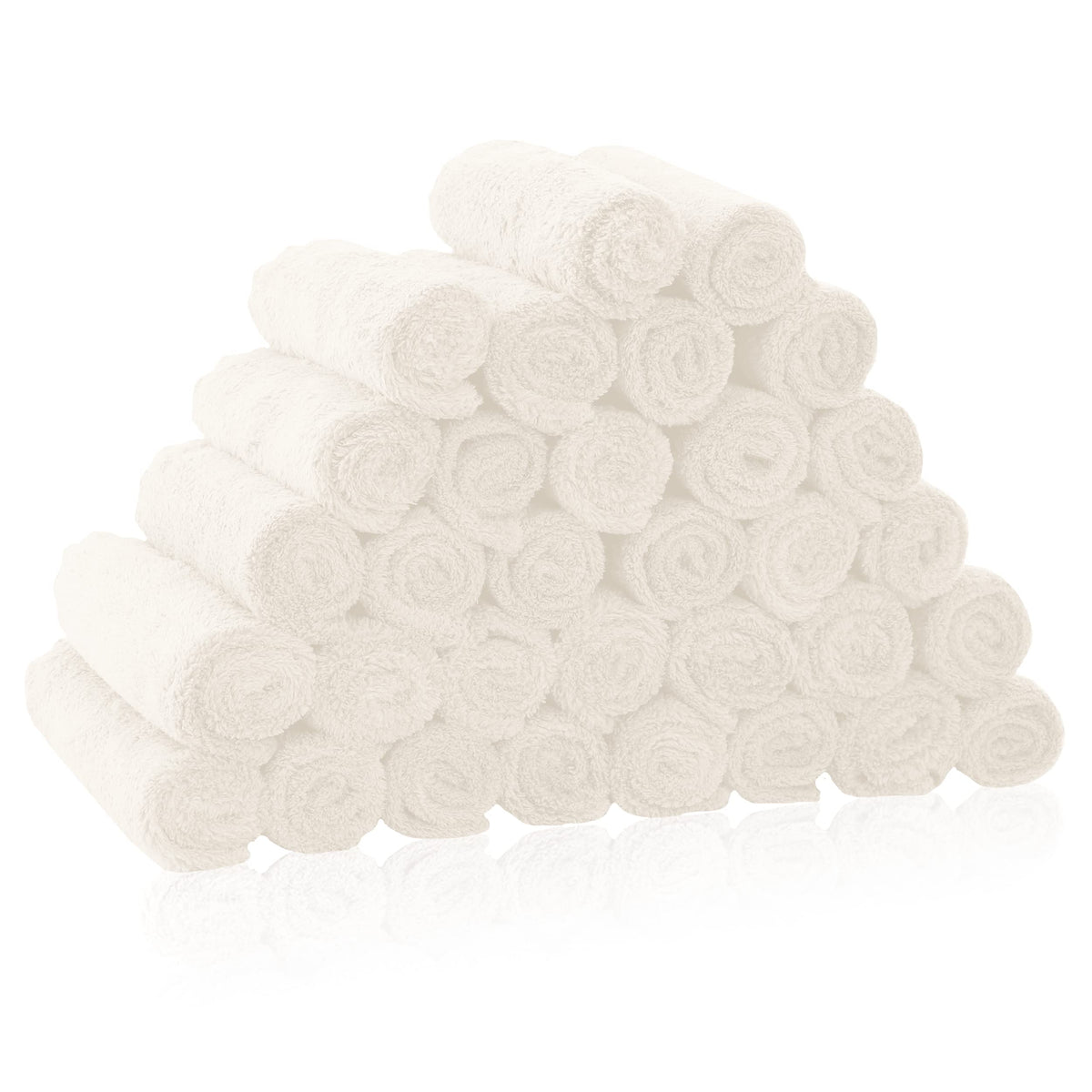 Bamboo Queen 32-pack baby washcloths packshot highlights 10x10 inch size for newborn baths