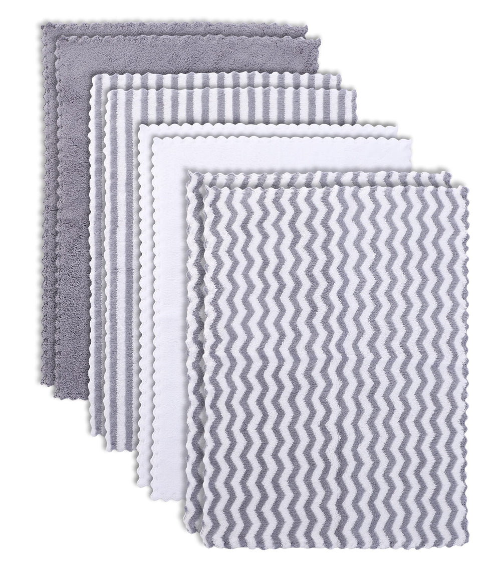 BAMBOO QUEEN 8-pack burp cloths flatlay showing large soft surface for spill protection.