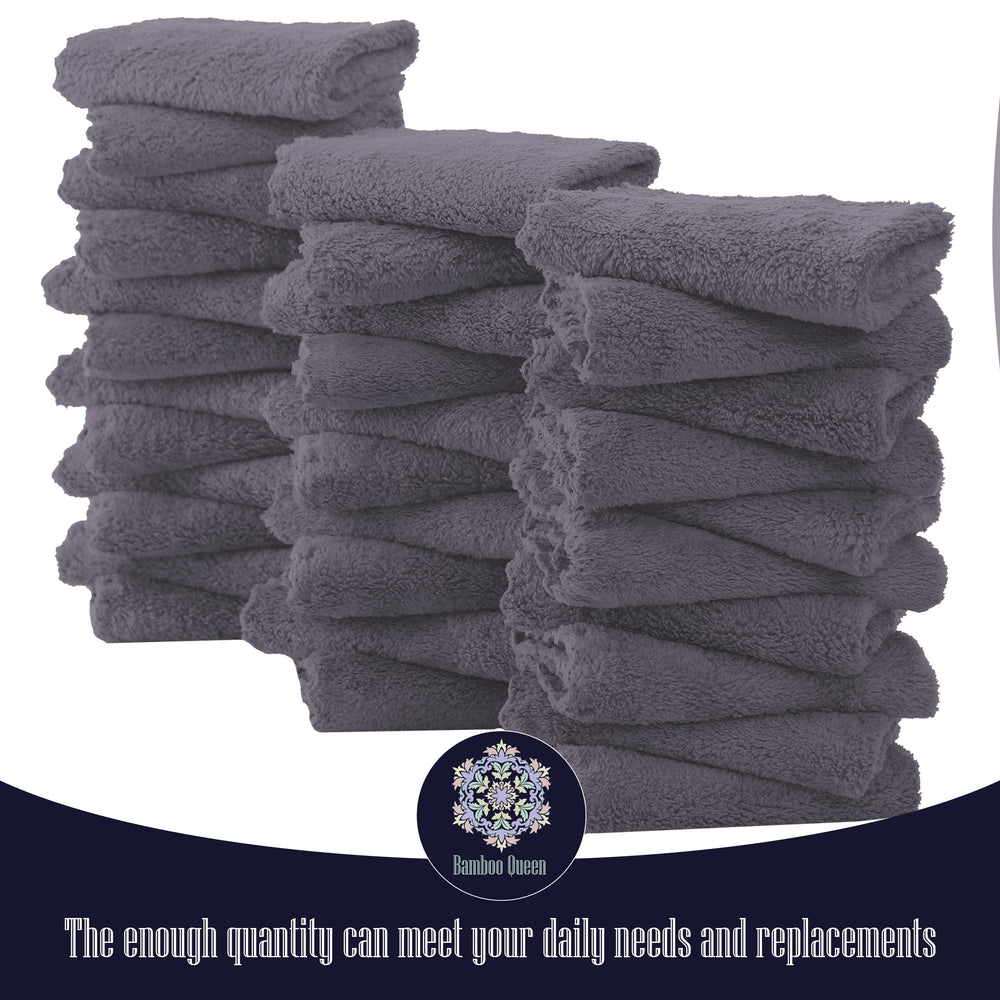 BAMBOO QUEEN washcloths absorb water and soap quickly for efficient baby baths.